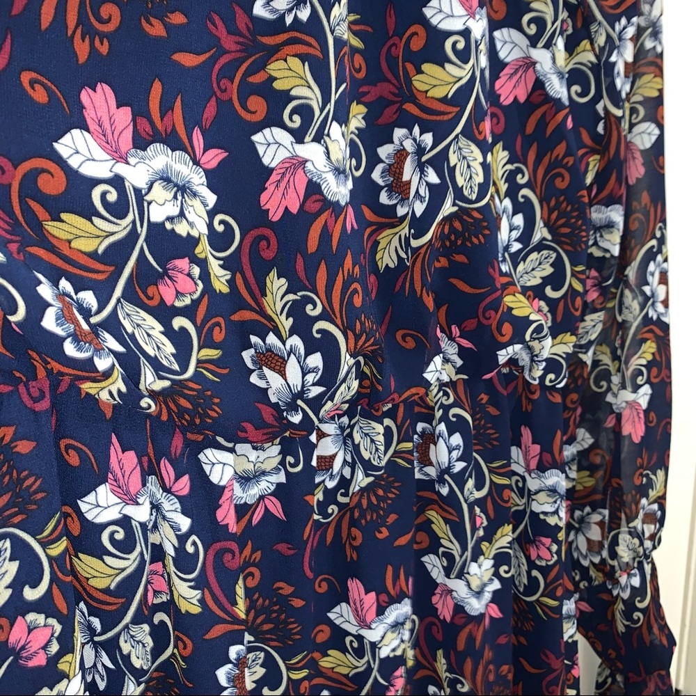 Nordstrom WAYF Navy Floral Dress SZ XS - Picture 8 of 14